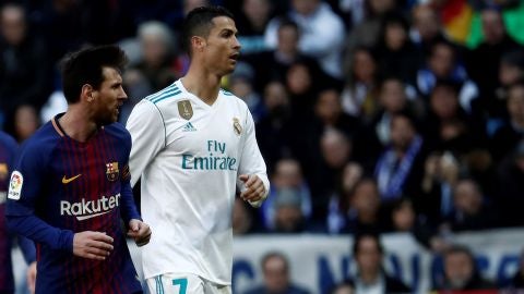Messi y Cristiano Ronaldo, durante el Cl&aacute;sico