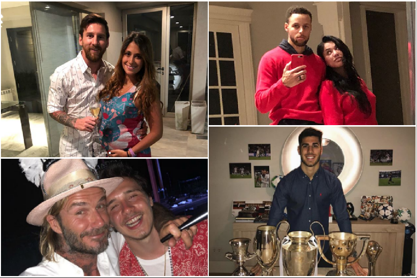 Los deportistas celebran la entrada en 2018 rodeados de los suyos Los deportistas celebran la entrada en 2018 rodeados de los suyos