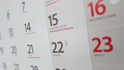 Imagen de un calendario