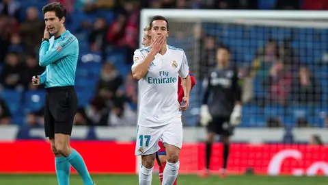 Lucas Vázquez celebra un gol ante el Numancia Lucas Vázquez celebra un gol ante el Numancia