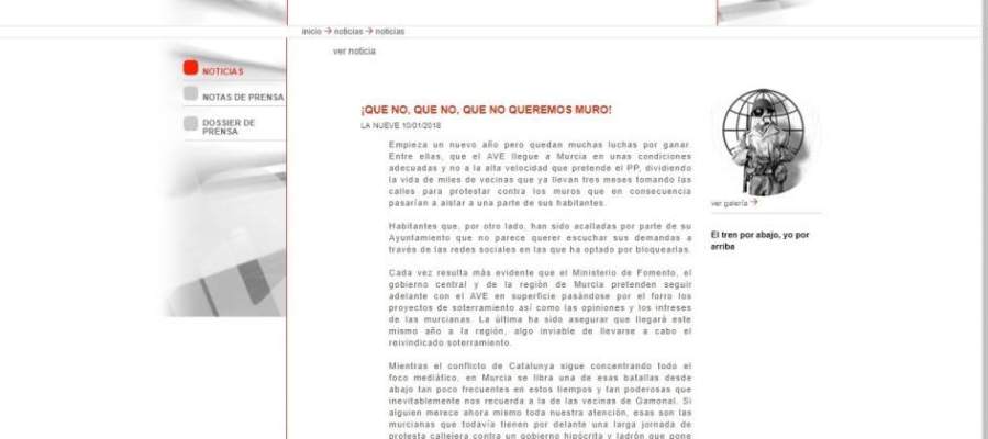 Imagen hackeo web Sociedad Murcia Alta Velocidad Imagen hackeo web Sociedad Murcia Alta Velocidad