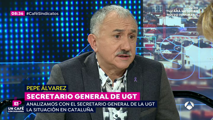 El secretario general de UGT, sobre Cataluña: "Si no entramos en una nueva dinámica, las consecuencias económicas están por venir" El secretario general de UGT, sobre Cataluña: "Si no entramos en una nueva dinámica, las consecuencias económicas están por venir"