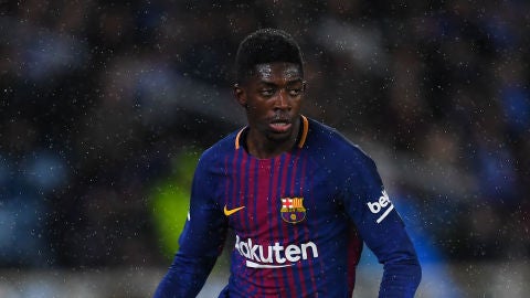 Dembel&eacute;, durante el partido contra la Real Sociedad