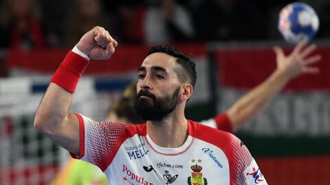 Valero Rivera celebra el gol que anot&oacute; a Hungr&iacute;a. 