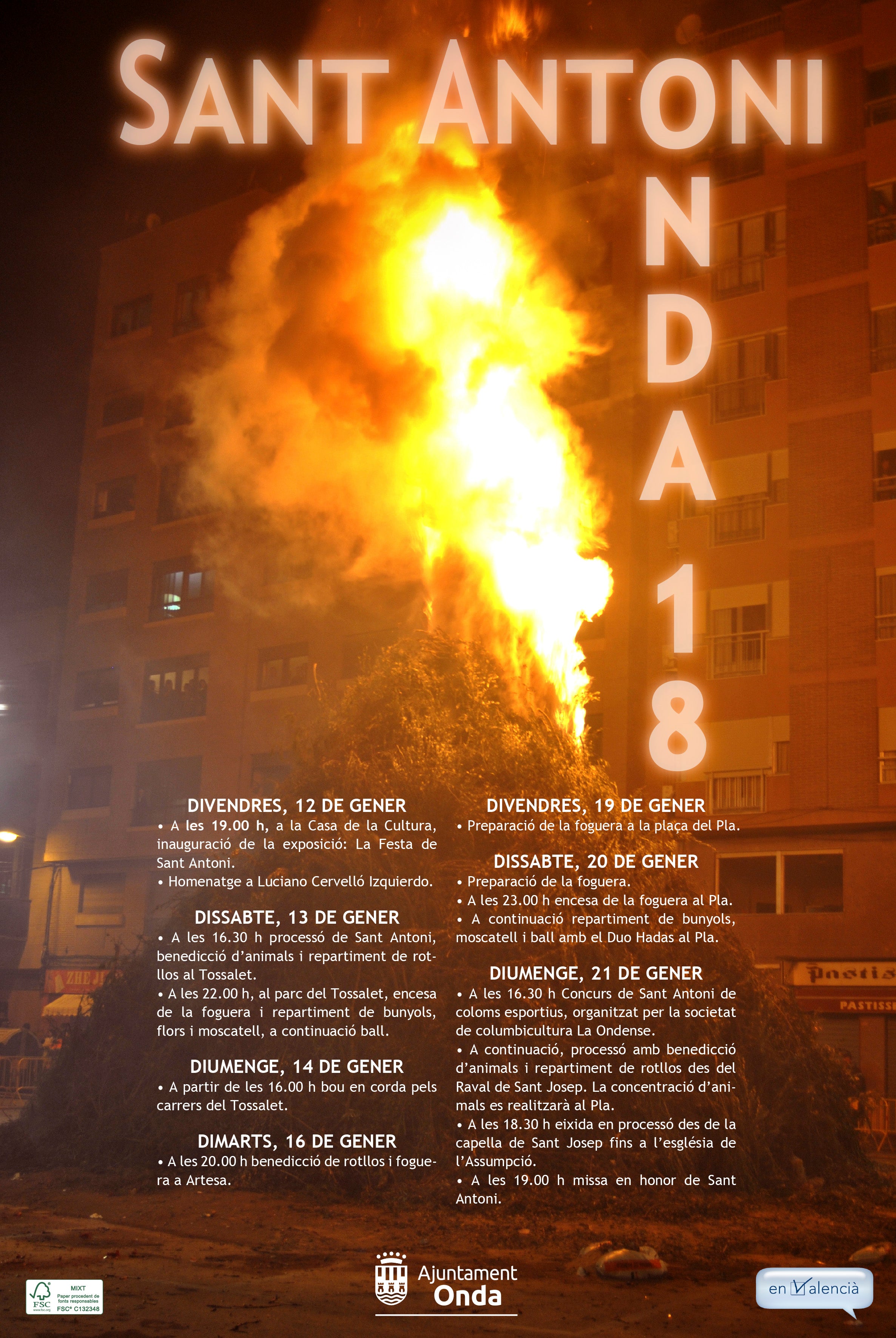 Onda comienza a celebrar un Sant Antoni repleto de multitud de actos tradicionales Onda comienza a celebrar un Sant Antoni repleto de multitud de actos tradicionales