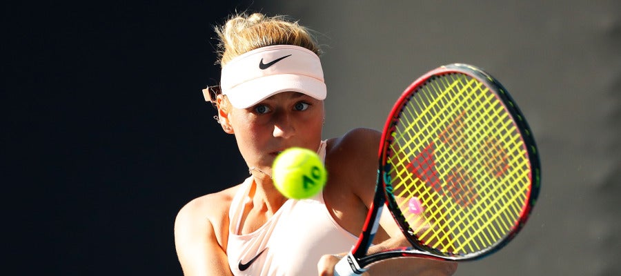 Marta Kostyuk, durante su debut en el Open de Australia Marta Kostyuk, durante su debut en el Open de Australia