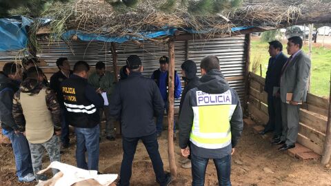 Agentes de la Polic&iacute;a Nacional en Per&uacute;