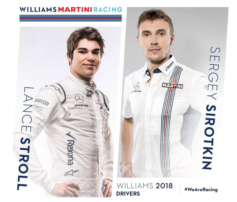 Lance Stroll y Sergey Sirotkin, pilotos de Williams para 2018; Kubica será piloto reserva Lance Stroll y Sergey Sirotkin, pilotos de Williams para 2018; Kubica será piloto reserva