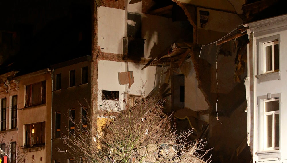 Imagen del edificio afectado por la explosión en Amberes