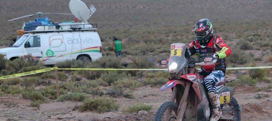 Joan Barreda, durante la disputa de la etapa en el Dakar Joan Barreda, durante la disputa de la etapa en el Dakar