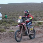 Joan Barreda, durante la disputa de la etapa en el Dakar Joan Barreda, durante la disputa de la etapa en el Dakar