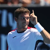 Pablo Carreño sonríe durante su partido contra Giles Simon Pablo Carreño sonríe durante su partido contra Giles Simon