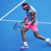 Rafa Nadal celebra un punto ganado ante Mayer