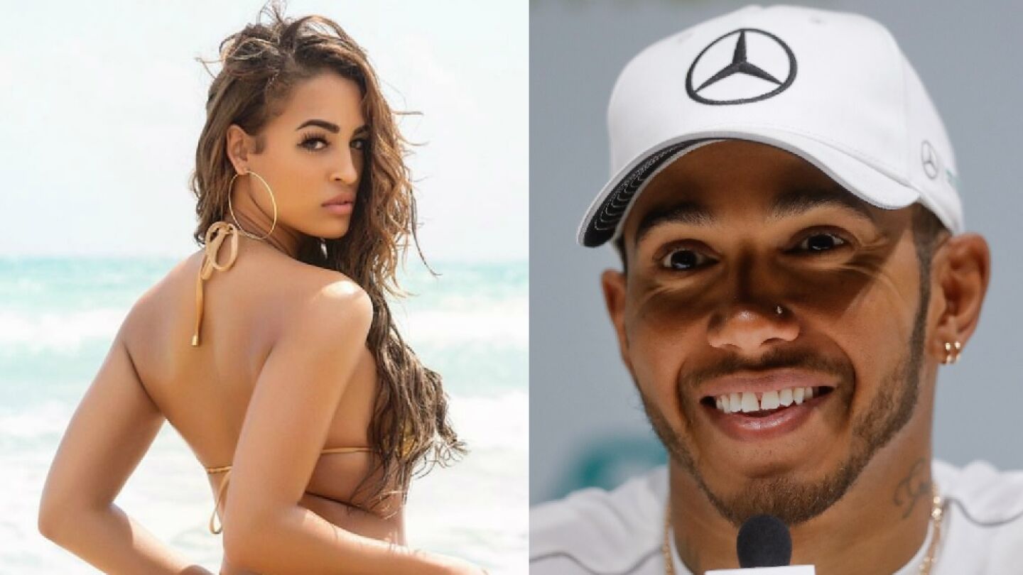 Verónica Valle y Lewis Hamilton