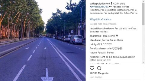 Fotograf&iacute;a de Barcelona colgada en Instagram por Carles Puigdemont