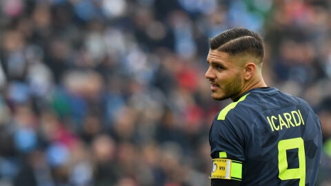 Icardi, durante un partido con el Inter