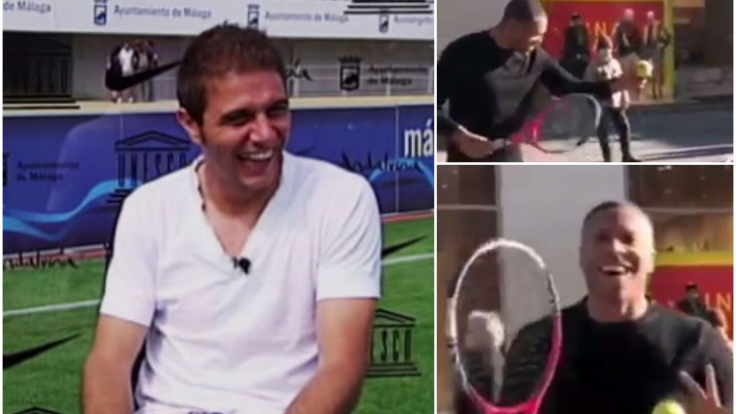 Baptista ense&ntilde;a a Joaqu&iacute;n a jugar al tenis