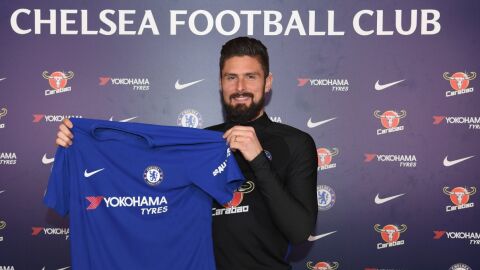 El nuevo delantero del Chelsea, Olivier Giroud.