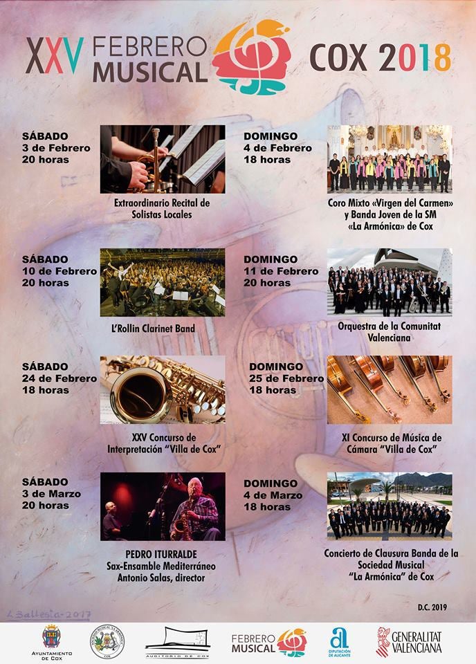 Hoy nuestro programa lo hemos realizado desde el Auditorio de Cox, con motivo de la celebración del XXV Febrero Musical Hoy nuestro programa lo hemos realizado desde el Auditorio de Cox, con motivo de la celebración del XXV Febrero Musical