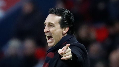 Unai Emery, durante un partido del PSG