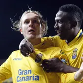 Halilovic celebra su gol al Málaga. Halilovic celebra su gol al Málaga.