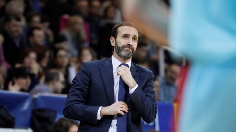 Sito Alonso, en un entrenamiento con el FC Barcelona.
