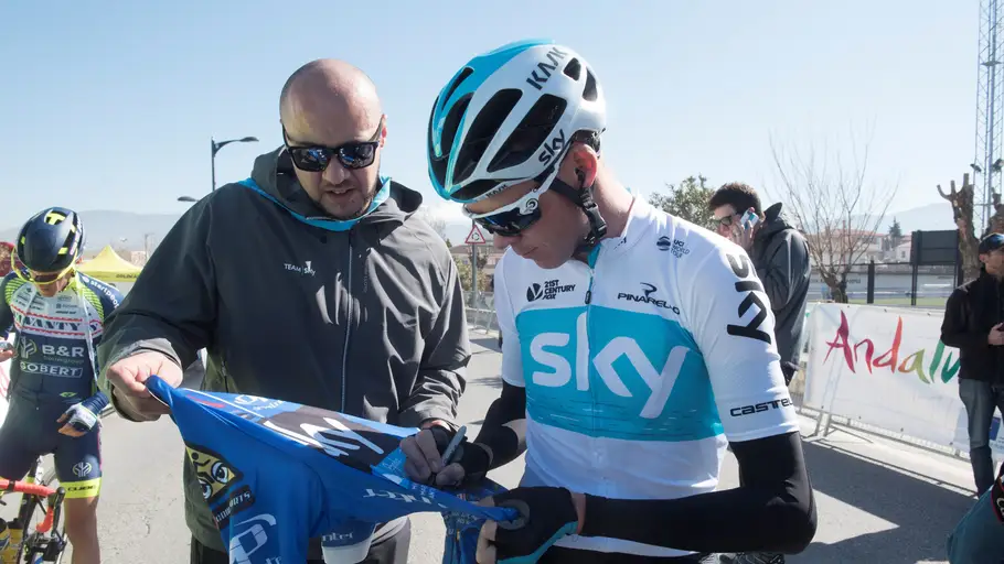 Chris Froome, en la Vuelta a Andalucía Chris Froome, en la Vuelta a Andalucía