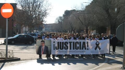 Cabecera de la manifestaci&oacute;n convocada esta tarde en la localidad ciudadreale&ntilde;a Herencia, "para pedir justicia" por Gonzalo Buj&aacute;n
