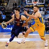 Heurtel conduce el balón en el partido ante el Gran Canaria Heurtel conduce el balón en el partido ante el Gran Canaria