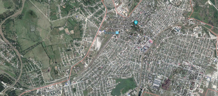 Imagen del mapa de la localidad de Kizliar en Daguestán Imagen del mapa de la localidad de Kizliar en Daguestán