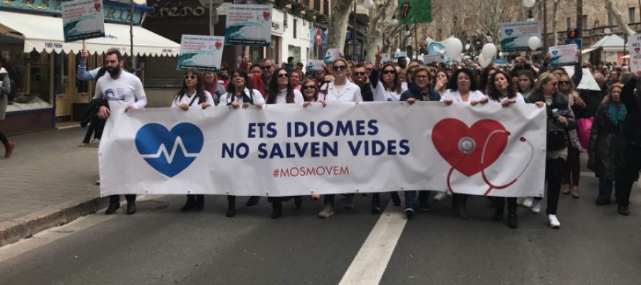 Manifestantes de 'Mos Movem' en Palma Manifestantes de 'Mos Movem' en Palma