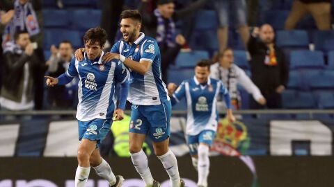 Granero celebra su gol con el Espanyol