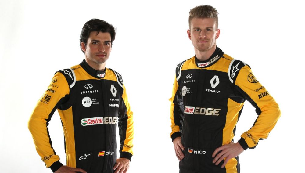 Carlos Sainz y Hulkenberg, con los monos de la temporada 2018