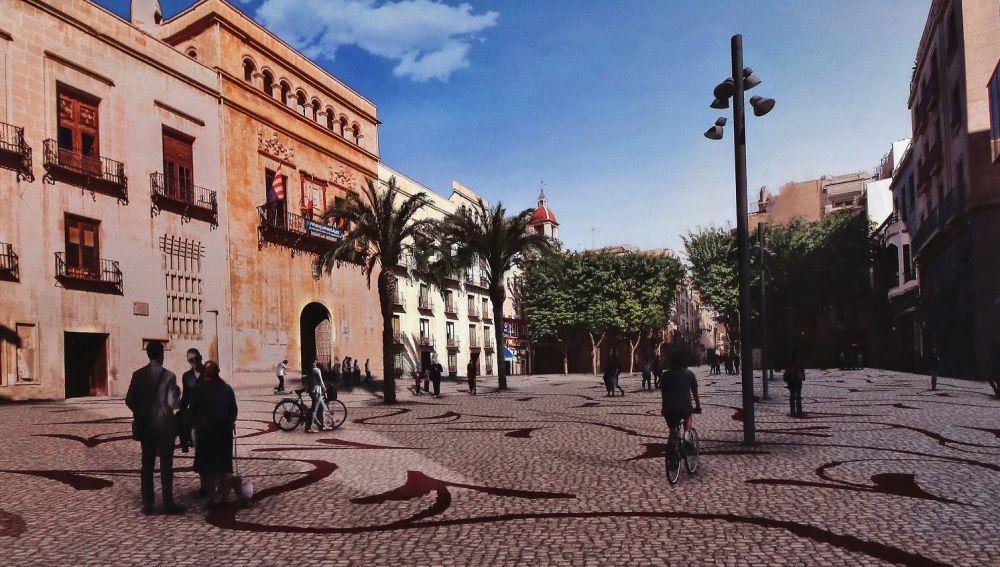 Simulación de la Plaça de Baix de Elche cuando sea peatonal la calle Corredora