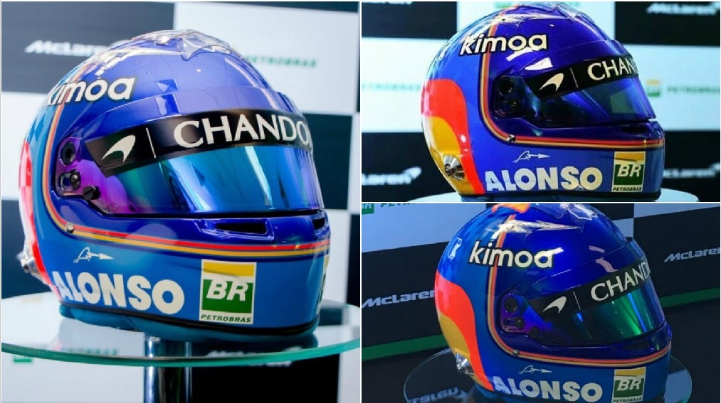 Así es el nuevo casco de Fernando Alonso para 2018 Así es el nuevo casco de Fernando Alonso para 2018
