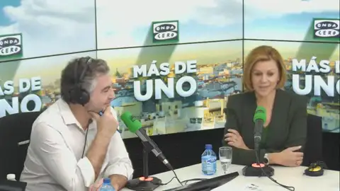 Cospedal: "Soraya y yo somos compañeras en el Gobierno, no hay bicefalia porque hay un presidente que es Mariano Rajoy" Cospedal: "Soraya y yo somos compañeras en el Gobierno, no hay bicefalia porque hay un presidente que es Mariano Rajoy"