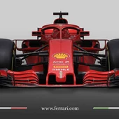 La vista frontal del nuevo Ferrari SF71H La vista frontal del nuevo Ferrari SF71H