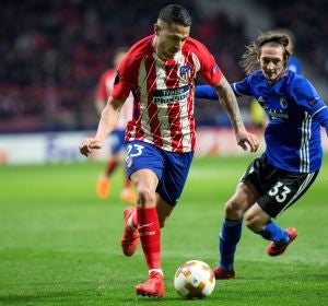 Vitolo, durante el partido contra el Copenhague Vitolo, durante el partido contra el Copenhague