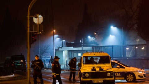 Polic&iacute;a en Montenegro tras el ataque contra la embajada de Estados Unidos