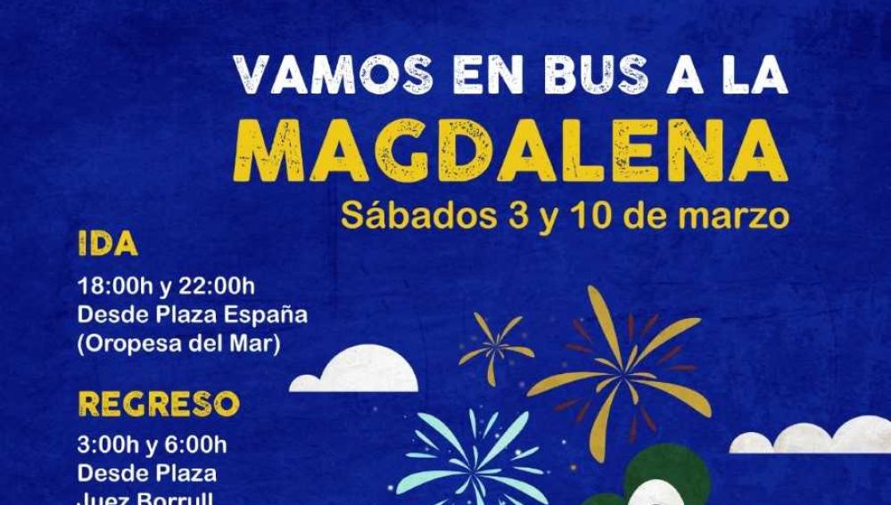 Oropesa del Mar refuerza el servicio de autobús para desplazarse a Castellón los sábados de Magdalena.