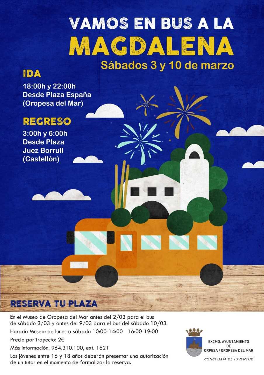 Oropesa del Mar refuerza el servicio de autobús a Castellón los sábados de Magdalena Oropesa del Mar refuerza el servicio de autobús a Castellón los sábados de Magdalena