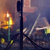 Incendio en un edificio de Leicester