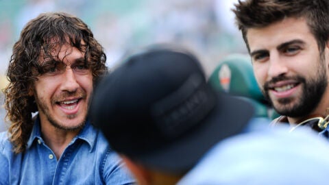 Puyol y Piqu&eacute;, antes de un partido