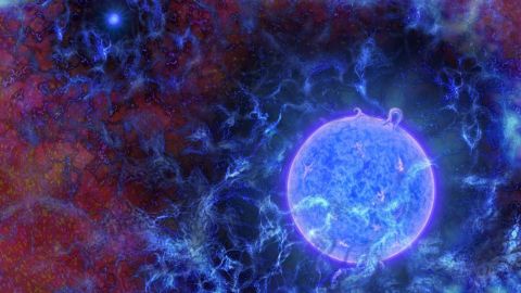 Representaci&oacute;n art&iacute;stica que muestra c&oacute;mo pudieron ser las primeras estrellas del universo