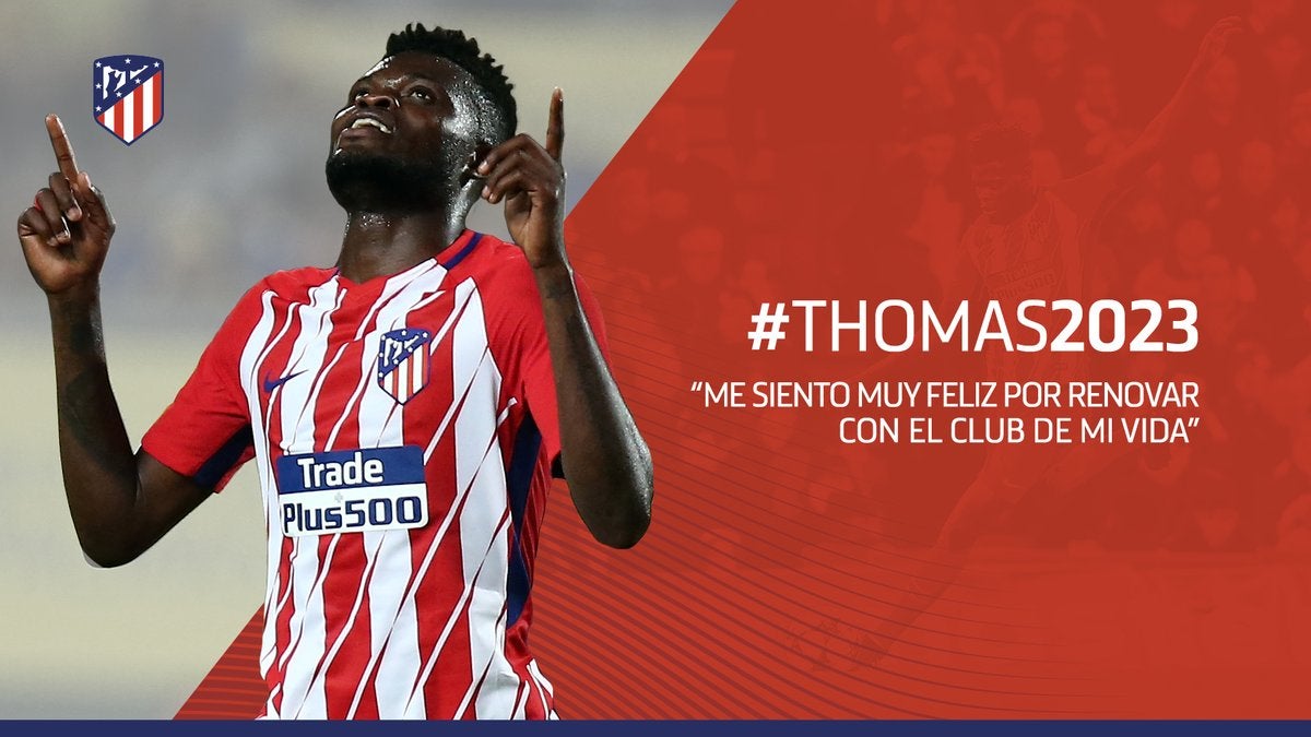 Thomas Partey renueva su contrato con el Atlético de Madrid hasta 2023 Thomas Partey renueva su contrato con el Atlético de Madrid hasta 2023