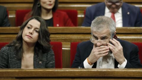 Los diputados de Ciutadans, In&eacute;s Arrimadas y Carlos Carrizosa