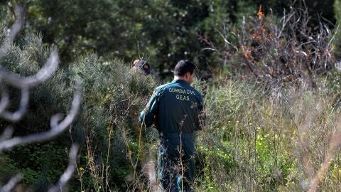 Un agente de la guardia civil durante las labores de b&uacute;squeda