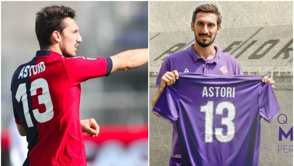 Fiorentina y Cagliari retiran el número 13 en honor a Davide Astori