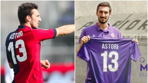 Fiorentina y Cagliari retiran el n&uacute;mero 13 en honor a Davide Astori