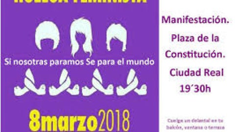 Cartel anunciador de la huelga y manifestaci&oacute;n en Ciudad Real